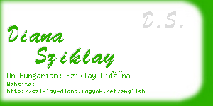 diana sziklay business card